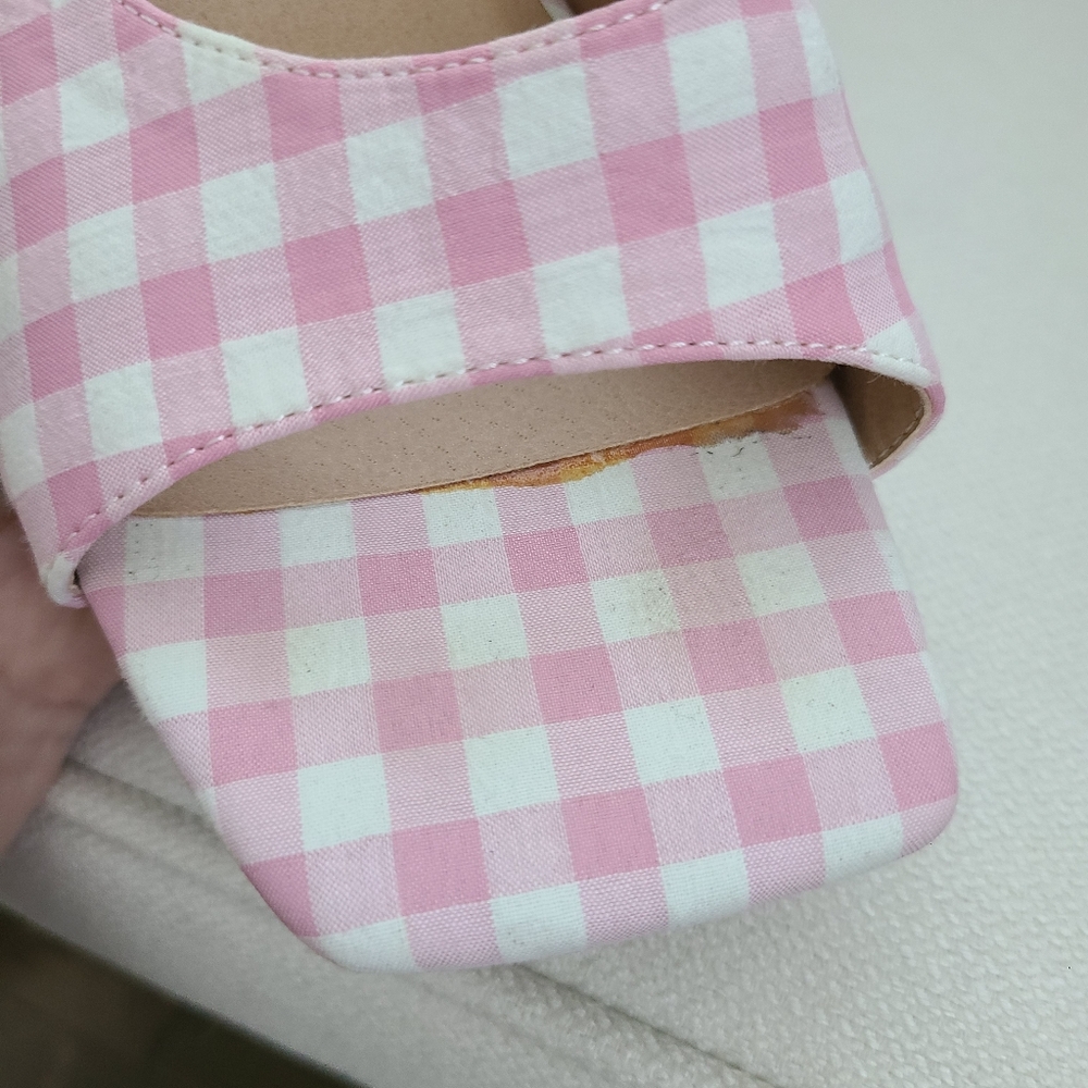 Torrid Pink Gingham Square Toe Women's Heels - Picture 7 of 7